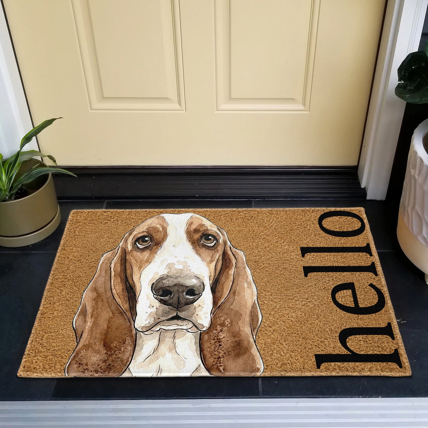 Custom Pet Portrait Funny Doormat Watercolor Art - Personalized Doormat V2