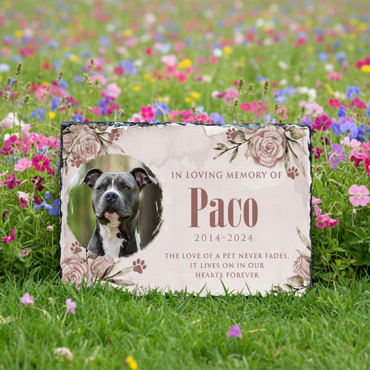 Personalized Pet Memorial Stone: Custom Slate Sympathy Gift