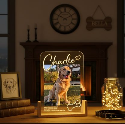 Personalized Pet Memorial LED Night Light, Custom Photo Pet Lover Night Light, Dog Keepsake Sign, Pet Loss Light Up Sign, Loss Of Dog Cat
