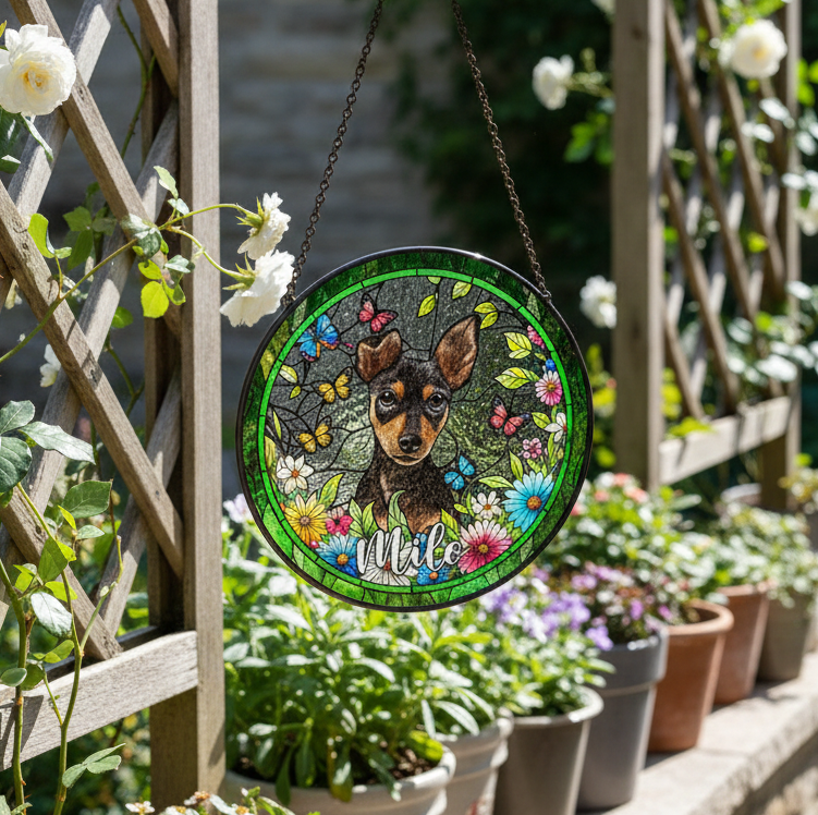 Personalized Pet Suncatcher, Custom Dog Christmas Ornament, Pet Ornament Using Photo, Cat Christmas Photo Suncatcher,Pet Portrait Gift CDS01