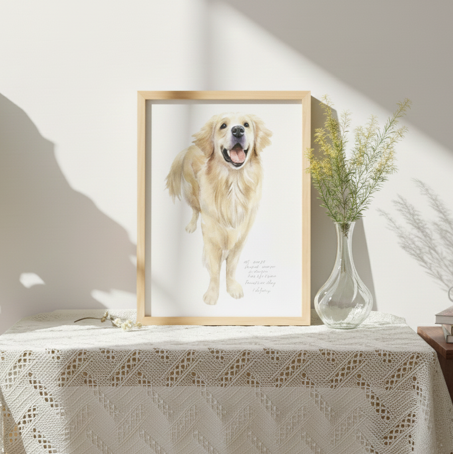 100% Handmade Watercolor Pet Portrait, Dog Portrait, Cat Portrait, Custom Pet Portrait from Photo, Watercolor Pet Painting, Hand Drawn Pet