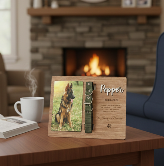 Personalized Pet Photo Frame, Personalized Dog Memorial Gift Frame, Cat Memorial Gifts, Engraved Dog Memorial Keepsake For Gift MP02