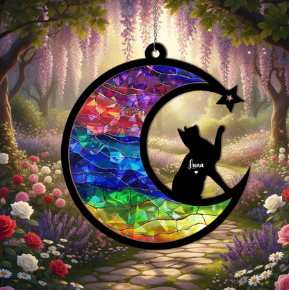 Custom Cat Memorial Hologram Ornament, Cat Lover Gift, Pet Memorial Gift, Rainbow Bridge Gift, Pet Loss Gift, Cat Remembrance Gift