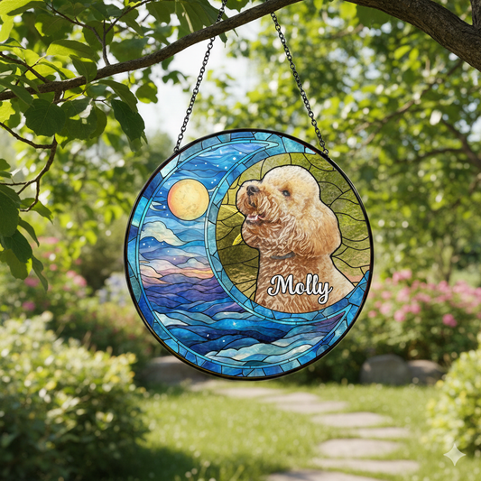 Dog Memorial Gift, Custom Dog Suncatcher With Name And Date, Personalized Dog Memorial Suncatcher, Puppy Loss Gift,In Loving Memory CDS02