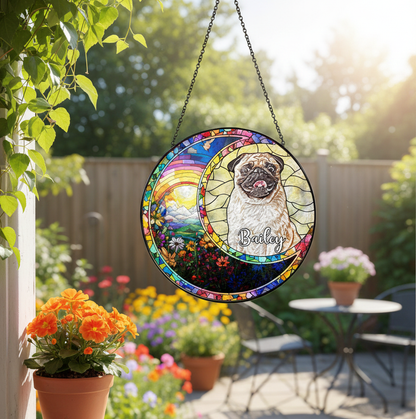 SALE Personalized Dog Memorial Suncatcher, Dog Memorial Ornament, Dog Loss Ornament, Dog Suncatcher,Dog Memorial Gift, Dog Lover Gift CDS02