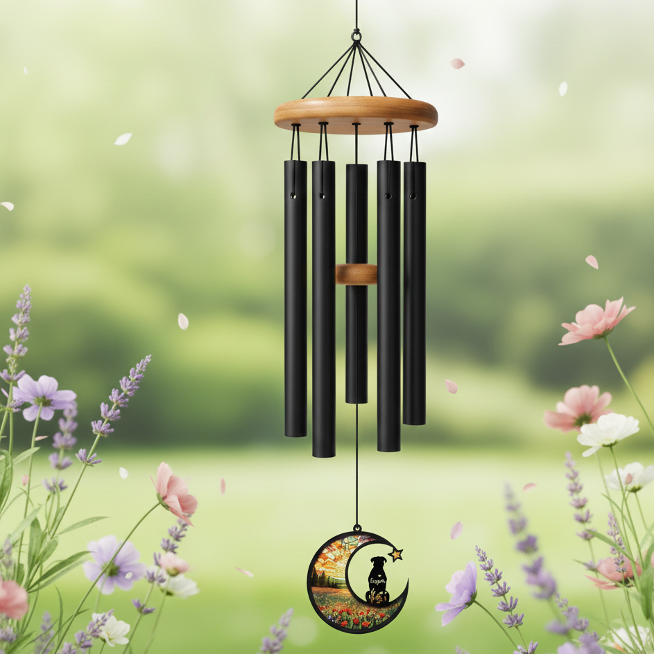 Outdoor Pet Memorial Wind Chime – Custom Engraved Tribute