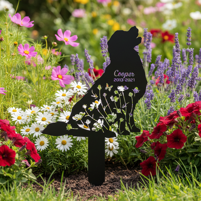 Custom Dog Memorial Stake: Metal Pet Memorial Garden Stake with Dog Name and Dates