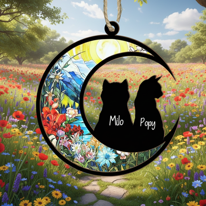 Personalized Cat Memorial Suncatcher, Loss of Cat Gift, Pet Memorial Gift, Cat Loss Gift, Cat Loss Sympathy Gift, Pet Suncatcher