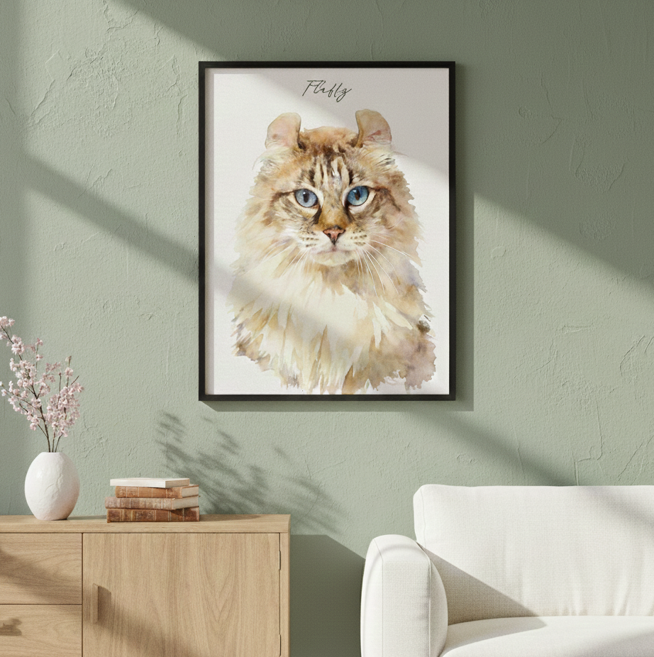 Custom Watercolor Pet Portrait, Hand-Painted Pet Portrait, Dog Portraits from Photos, Cat Portraits, Custom Pet Memorial Art, Pet Loss Gift