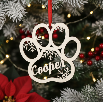 Personalized Dog Paw Ornament