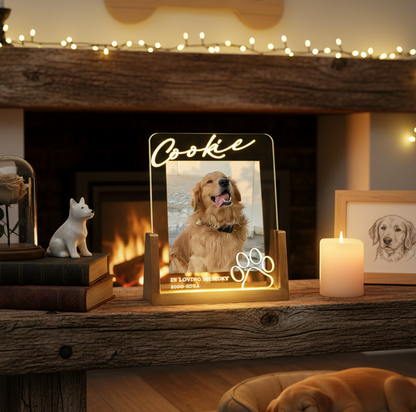 Personalized Pet Memorial LED Night Light, Custom Photo Pet Lover Night Light, Dog Keepsake Sign, Pet Loss Light Up Sign, Loss Of Dog Cat