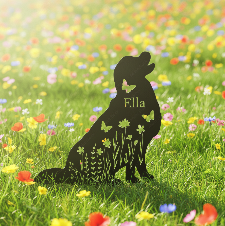 Custom Dog Metal Stake,Pet Grave Marker,Metal Dog Yard Sign,Dog Garden Sign,Dog Memorial Stake,Dog Loss Gift,Dog Cemetery Stake,Dog Name