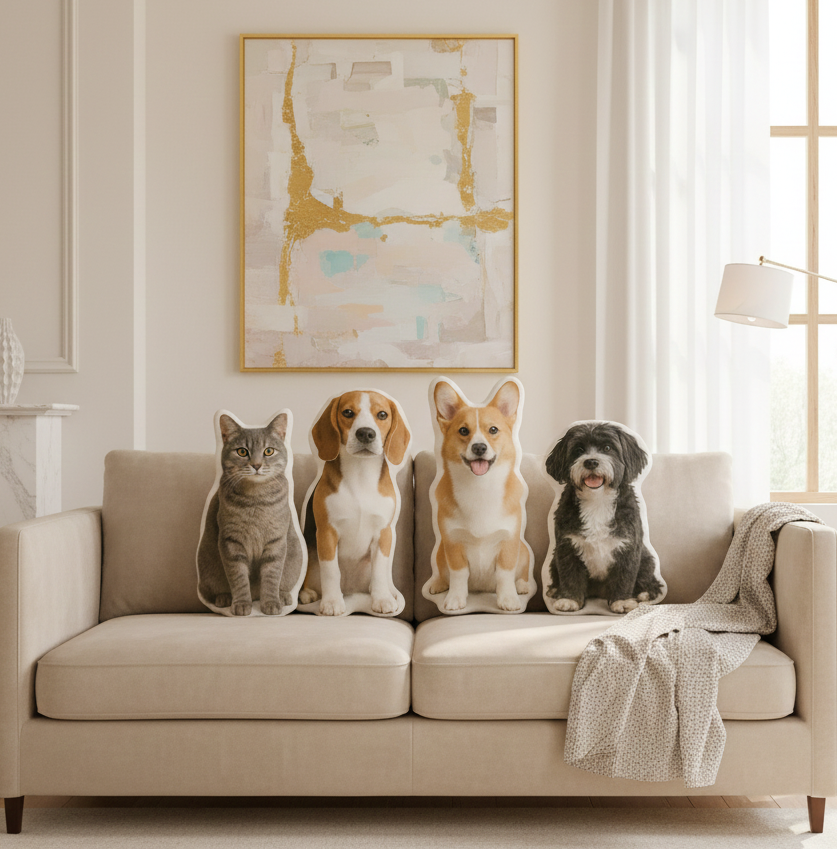 Custom Pet Shaped Pillow, 3D Photo Pillow, Pet Lover Gift, Dog Pillow, Pet Portrait Pillow, Pet Memorial, Pet Gift, Dog Gift, Cat Gift