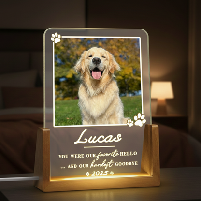 Personalized Pet Memorial LED Night Light, Custom Photo Pet Lover Night Light, Dog Keepsake Gift, Dog Memorial Gift, Custom Dog Photo Gifts