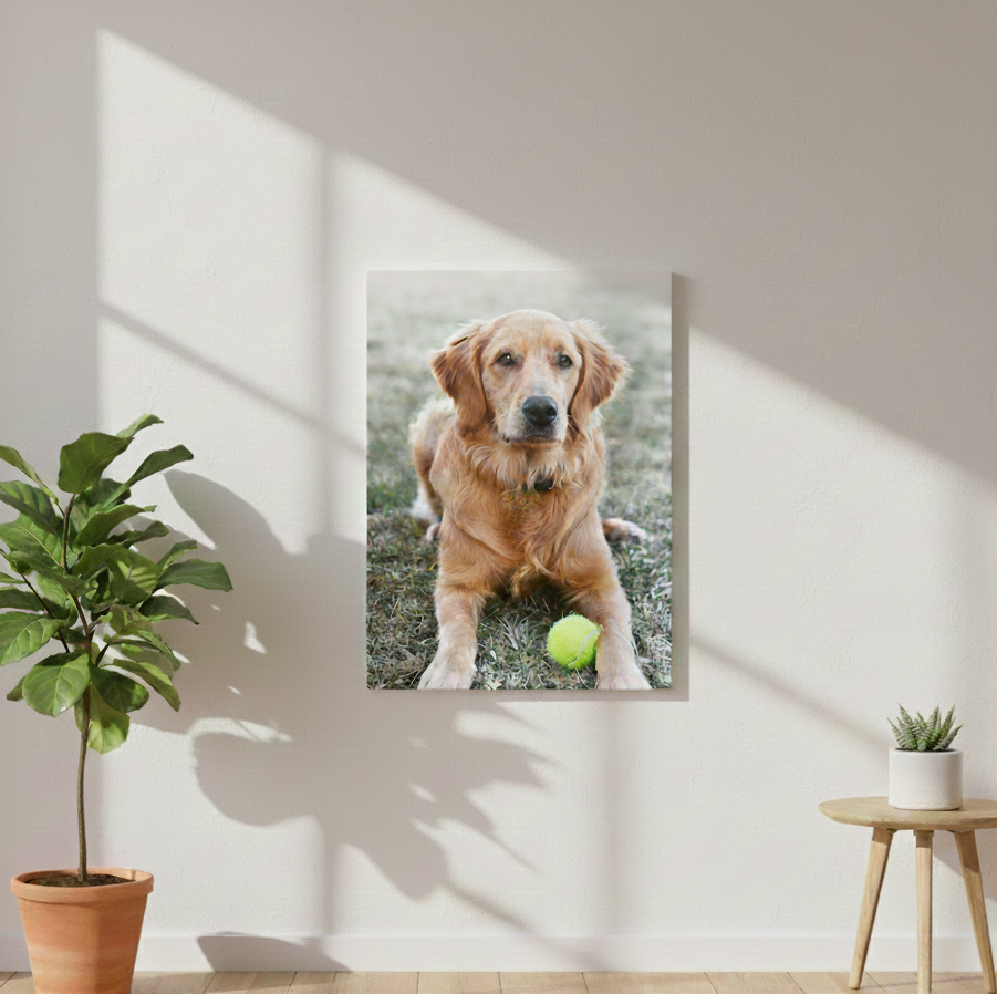 Custom Dog Photo Canvas Print – Pet Portrait Wall Art, Ready to Hang