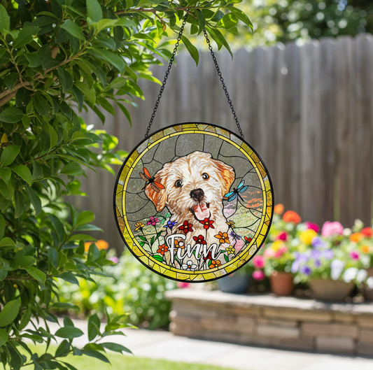 Personalized Dog Memorial Suncatcher, Dog Memorial Ornament, Custom Dog Loss Ornament,Dog Suncatcher,Dog Memorial Gift, Dog Lover Gift CDS01