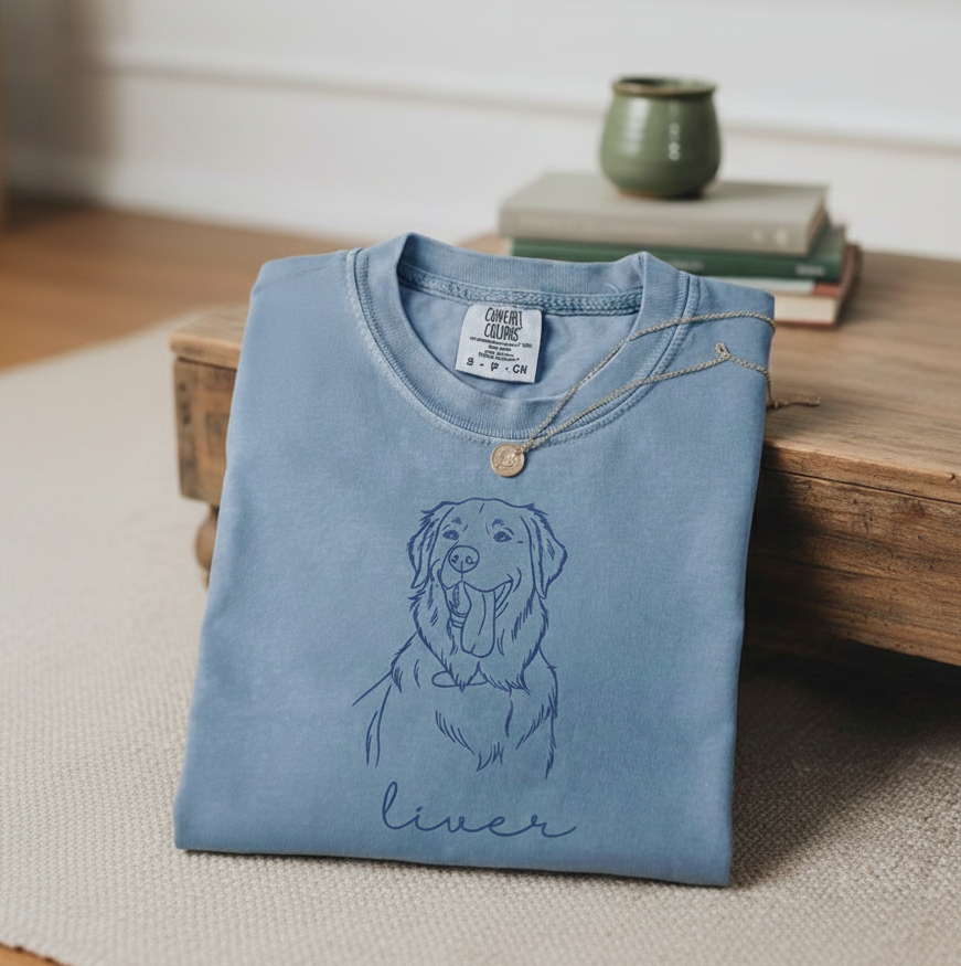 Custom Pet T-shirt with Pet photo and name, Personalized Pet Portrait Shirt, Custom Dog Cat Graphic Tee, Pet Lover Gift, Dog Lover shirt