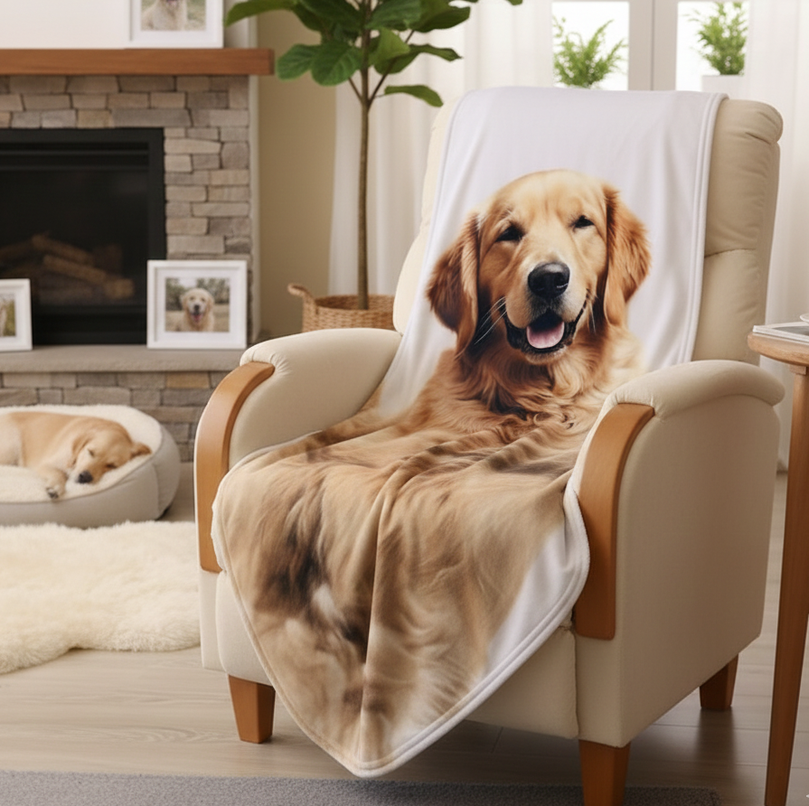 Create Your Own Customized Pet Photo Blanket - Personalized Pet Gifts - Cherished Family Moments, Perfect Christmas Gift - Pet Memorial Gift
