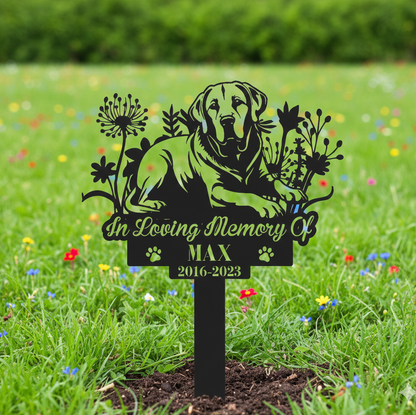 Personalized Dog Memorial Stake, Metal Stake, Labrador Retriever, Pet Grave Marker, Sympathy Sign, Remembrance Stake,Labrador Retriever Sign