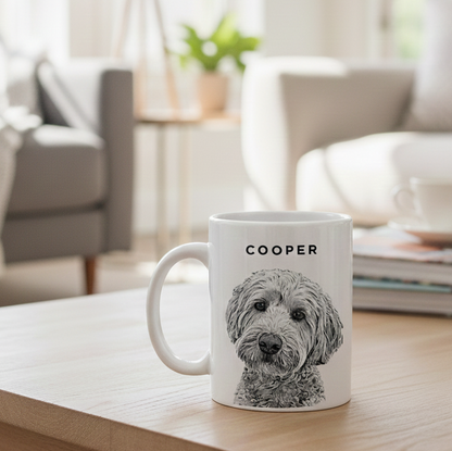 Custom Pet Portrait Coffee Mug: Christmas Gift for Dog Dad & Cat Mom