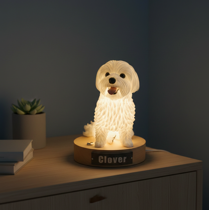 Pet Memorial Lamp, Custom 3D Night Light from Pet Photo, Personalized Dog Cat Remembrance Gift, Handmade LED Keepsake