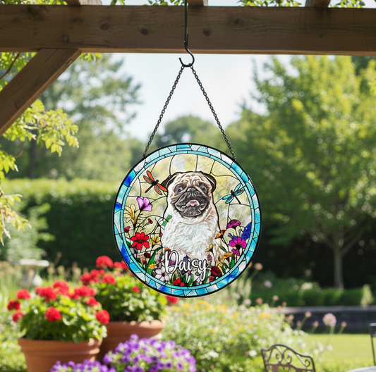 Personalized Dog Memorial Suncatcher, Dog Memorial Ornament, Custom Dog Loss Ornament,Dog Photo Suncatcher,Dog Memorial Gift keepsake CDS01