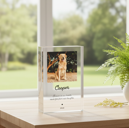 Dog Memorial Plaque, Acrylic Photo Block, Dog Sympathy Gift | P02