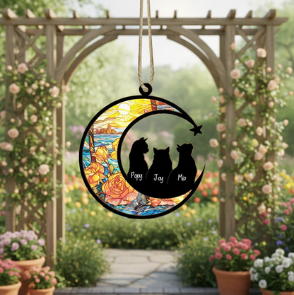 Personalized Cats Memorial Suncatcher, Cat Memorial Gift, Loss of Cats Gift, Cat Loss Gift, Cat Sympathy Gift, Cat Suncatcher