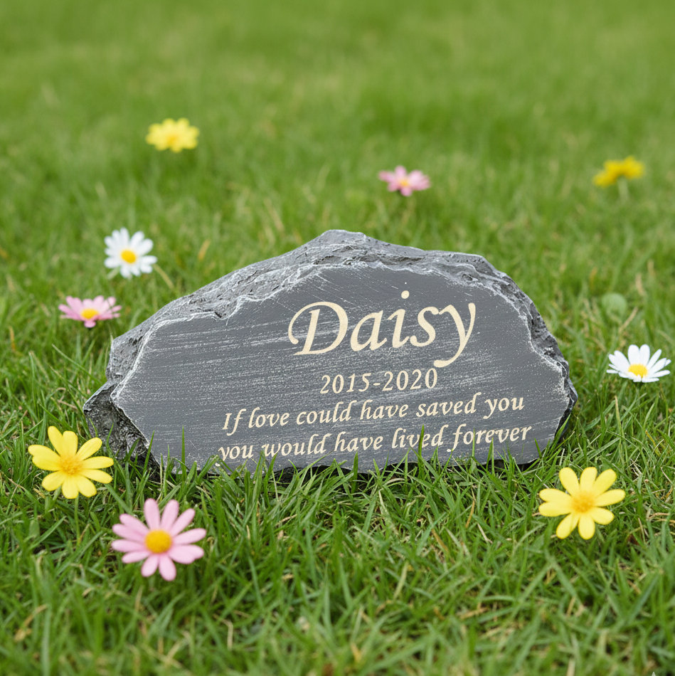 Custom Pet Memorial Stone, Engraved Dog Grave Marker, Pet Loss Gift