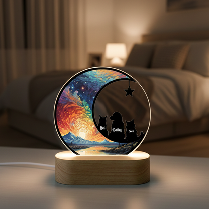 Personalized Dog Remembrance Gift Night Light, Custom Loss of Dog Sympathy Plaque, Pet Memorial LED Lamp Gift, Cat Dog Lovers Pet Ornament