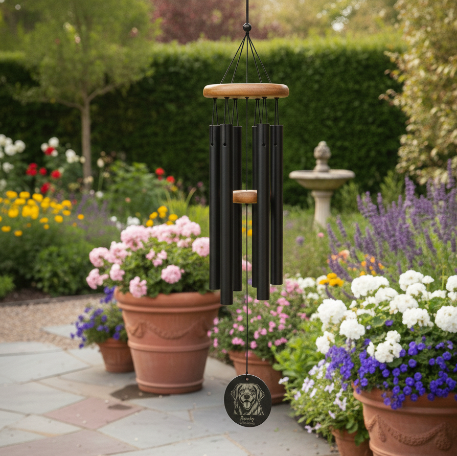 Handcrafted Pet Memorial Wind Chime – Personalized Engraving