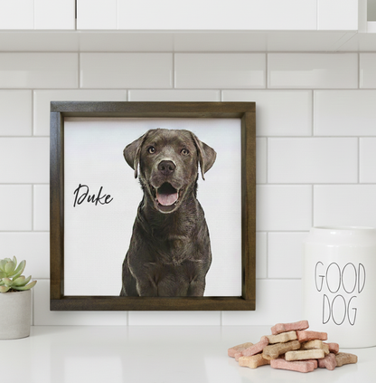 Custom Pet Photo Print Canvas — Oil Effect on Canvas, Custom Photo on Framed Canvas, Multiple Sizes & Stain Options