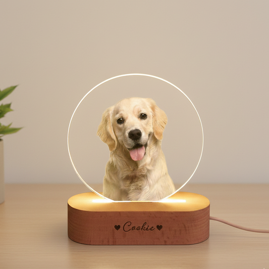 Custom Pet Photo Night Light: Personalized Dog & Cat Memorial Gift