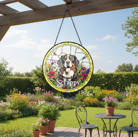 Custom Dog Art Suncatcher Stained Glass From Photo, Pet Memorial Ornament, Cat Art Suncatcher, Gift for Dog Lovers, House Decor CDS01