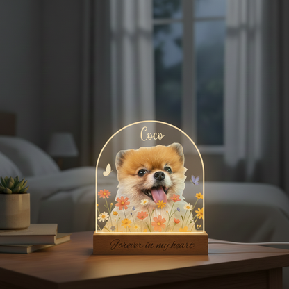 Personalized Pet Memorial Night Light: Custom Photo Lamp