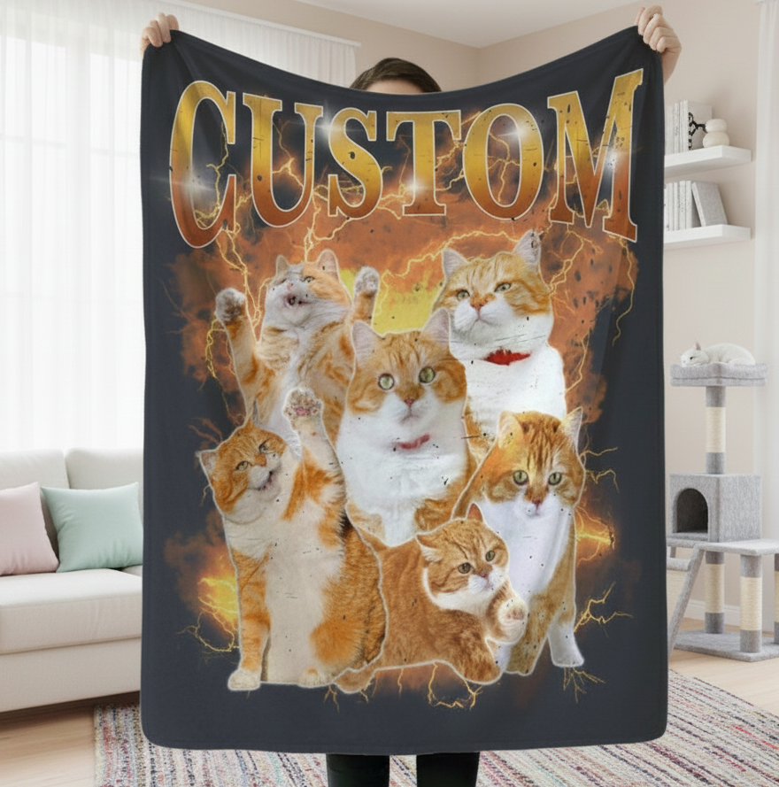 Custom Pet Photo Blanket, Personalized Photo Pet Blanket, Christmas Pet Mom Gift, Cat Mom Gift, Dog Mom Gift, Mothers Day Gift, Mom Gift