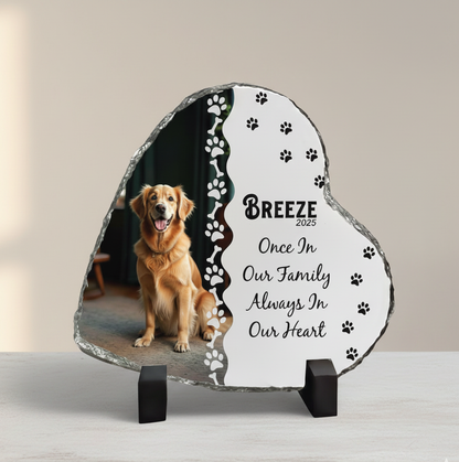 Custom Pet Memorial Slate – Personalized Dog Remembrance Stone