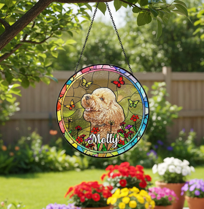 Personalized Pet Suncatcher, Custom Dog Christmas Suncatcher, Pet Suncatcher Using Photo, Cat Christmas Photo Suncatcher, Pet Portrait CDS01