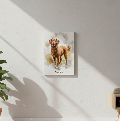 Custom Dog Portrait from Photo – Pet Wall Art Poster or Canvas