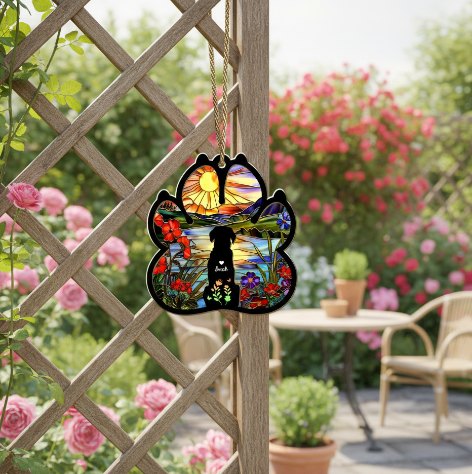 Personalized Dog Loss Suncatcher, Custom Dog Memorial Gift, Pet Memorial Gift, Loss of Dog Sympathy Gift, Dog Remembrance Gift, Dog Mom Gift