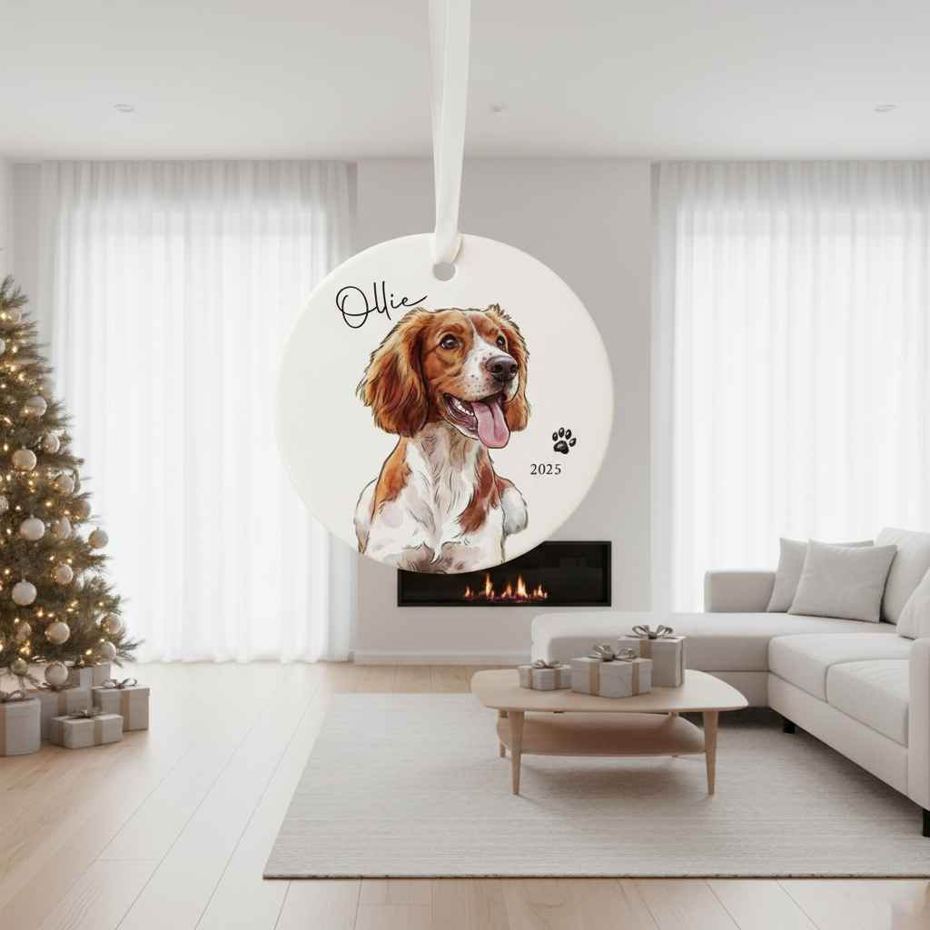 Personalized Watercolor Pet Photo Ornament | Custom Memorial Keepsake |