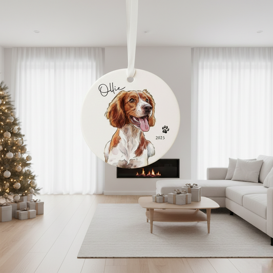 Personalized Watercolor Pet Photo Ornament | Custom Memorial Keepsake |