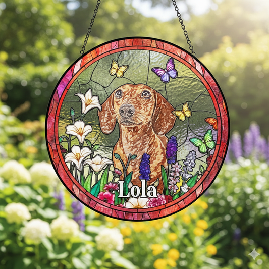 Personalized Loss Of Dogs Sympathy Gift, Dog Memorial Suncatcher