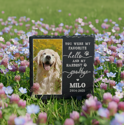 Pet Memorial Stone Dog Memorial Stone With Photo, Pet Headstone Garden Decor, Pet Grave Marker, Sympathy Gift for Loss of Beloved Pet