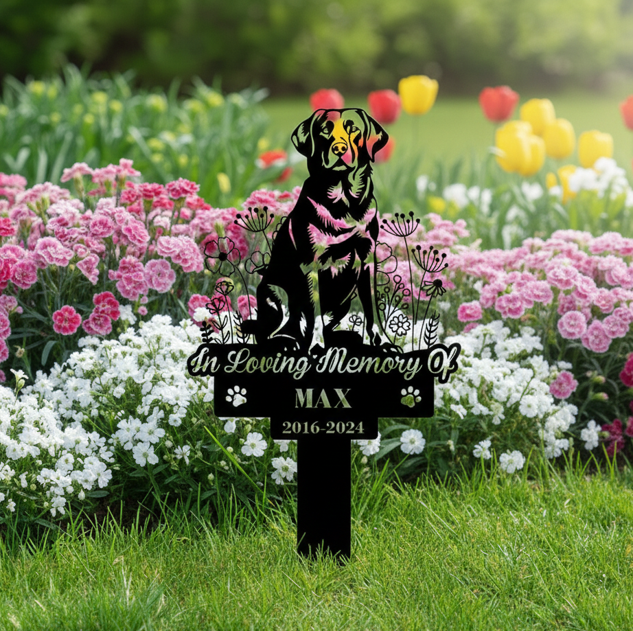 Personalized Dog Memorial Stake, Garden Stake, Labrador Retriever Sign,Dog Garden Sign, Sympathy Sign, Pet Grave Marker, Remembrance Stake