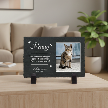 Custom Pet Photo Rock Slate, Personalized Memorial Pet Stone For Dog & Cat, Pet Loss Memorial Keepsake, Grieving Gifts for Pet Lover Owner