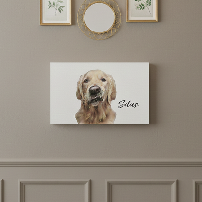 Custom Dog portrait from photo on unframed canvas with oil paint effect of pet, High-quality canvas wall art of personalized dog portraits