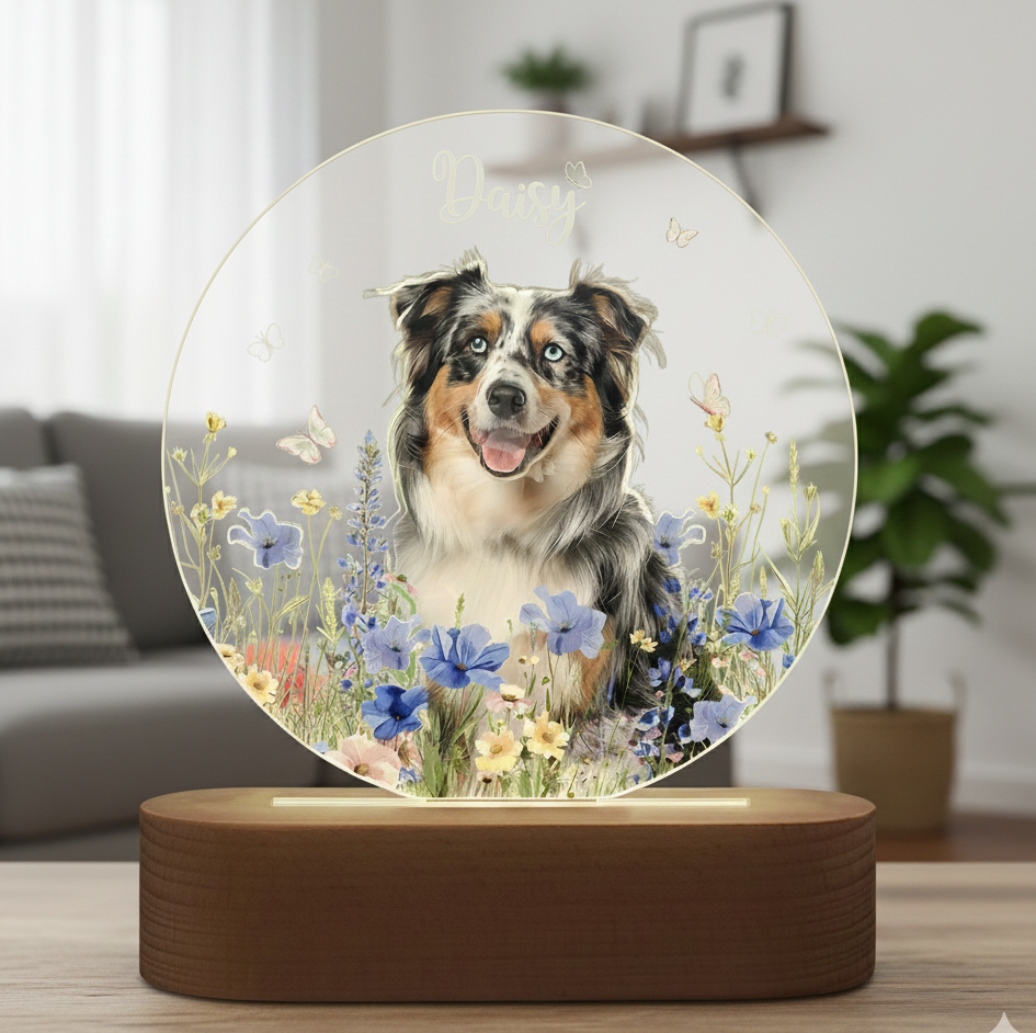 Pet Portrait Night Light, Pet Photo Night Light, Pet Memorial Gift, Dog Mom Gift, Pet Photo Lamp, Gift For Dog Lover, Dog Loss Sympathy Gift