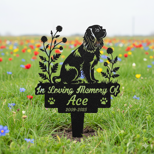 Custom Cavalier King Charles Spaniel Memorial Stake, Dog Loss Gift