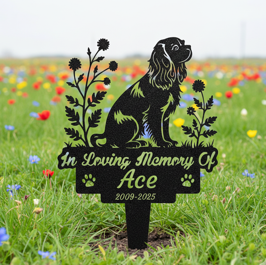 Custom Cavalier King Charles Spaniel Memorial Stake, Dog Loss Gift